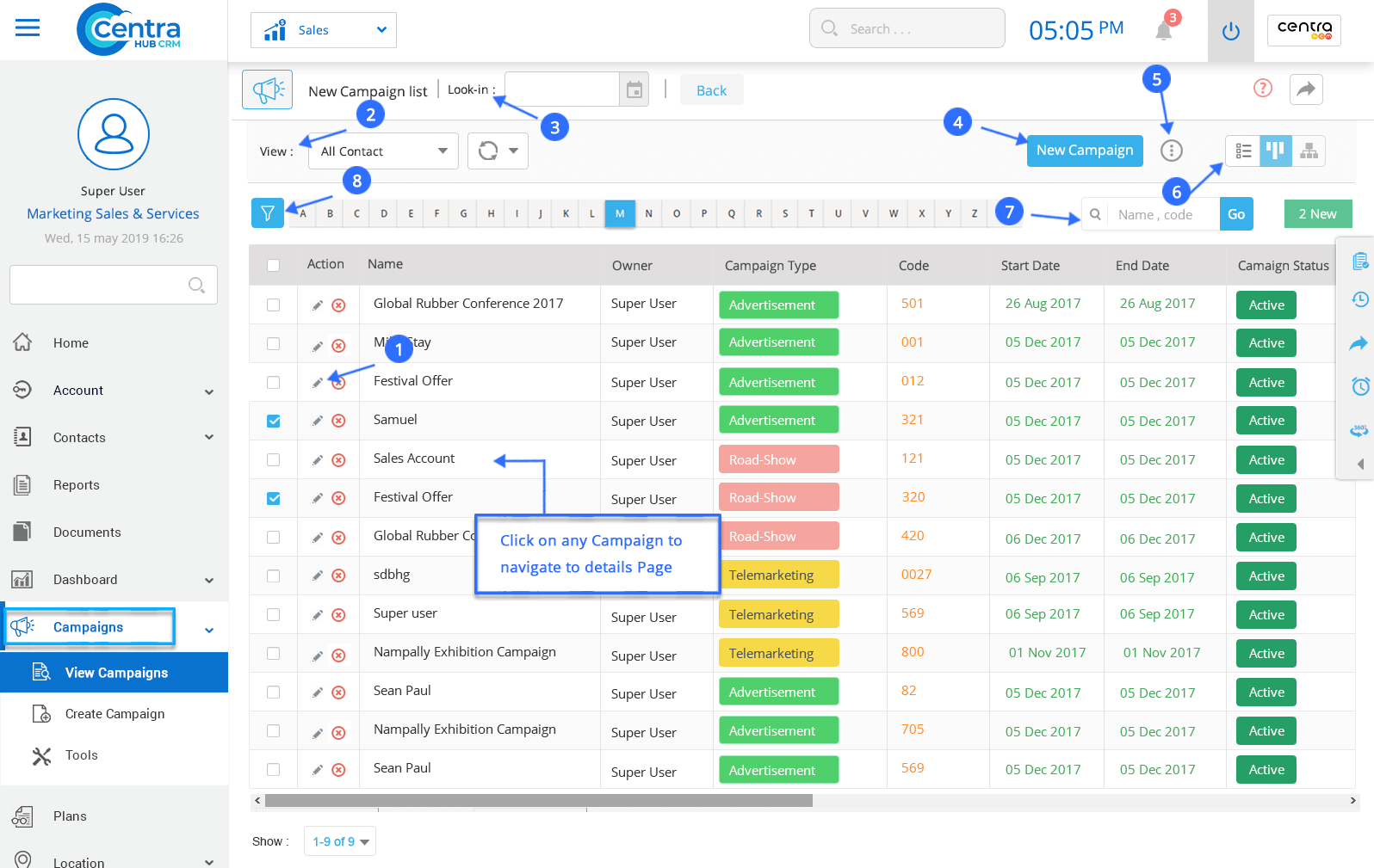 Manage Standard List View Help Guide Knowledge Base CentraHub CRM